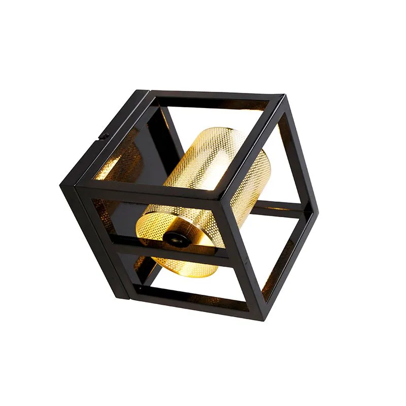 Applique industrielle noire avec or - Cage Tess