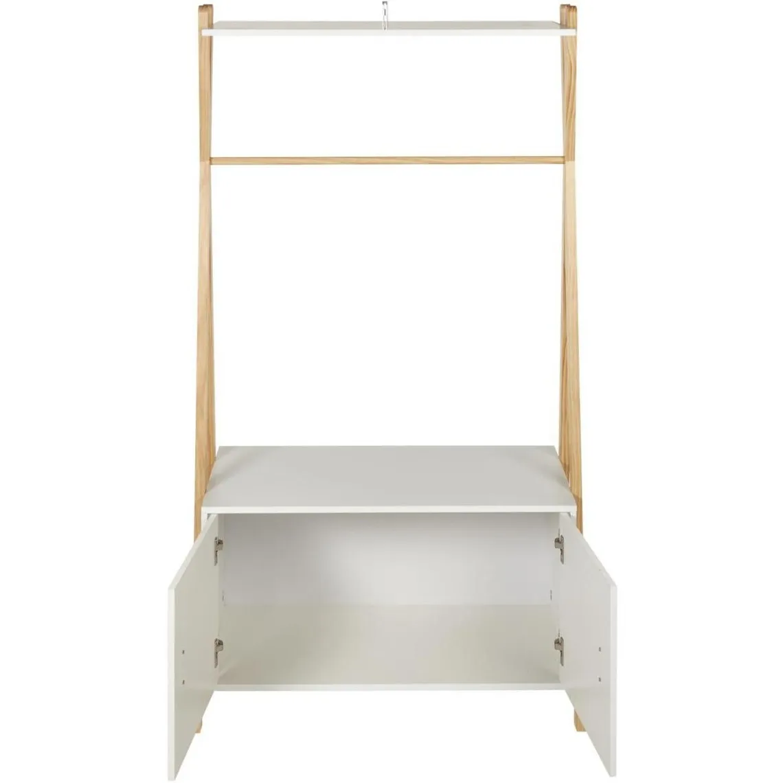Armoire en pin avec une etagere et deux portes  AMAROK Blanc  | 3 Suisses