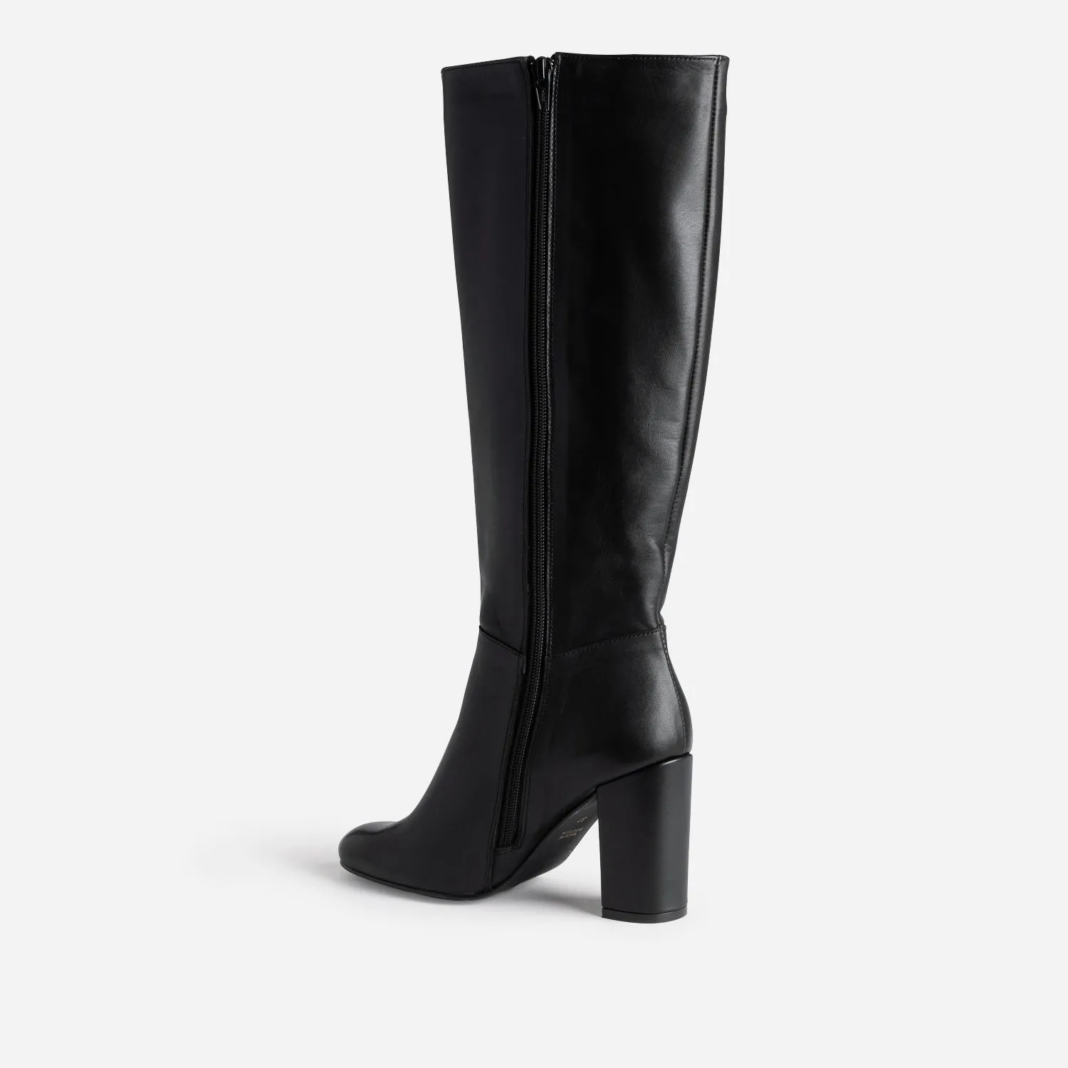 Botte à talon noire en cuir - Bottes Femme | ERAM