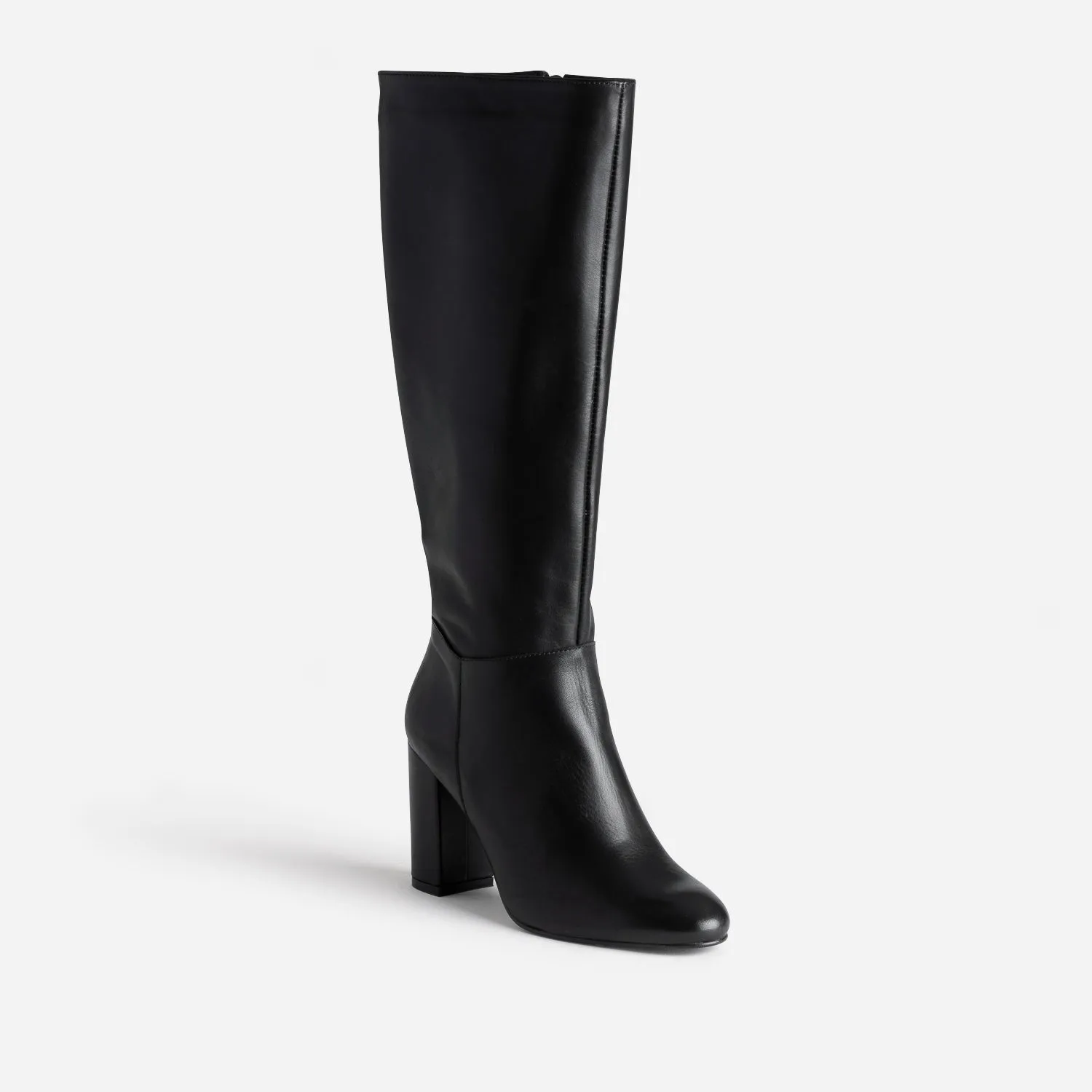 Botte à talon noire en cuir - Bottes Femme | ERAM