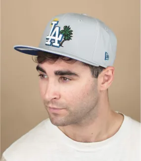 Casquette snapback LA grise palmiers - Casquette MLB Summer Icon 9Fifty LA gray New Era : Headict