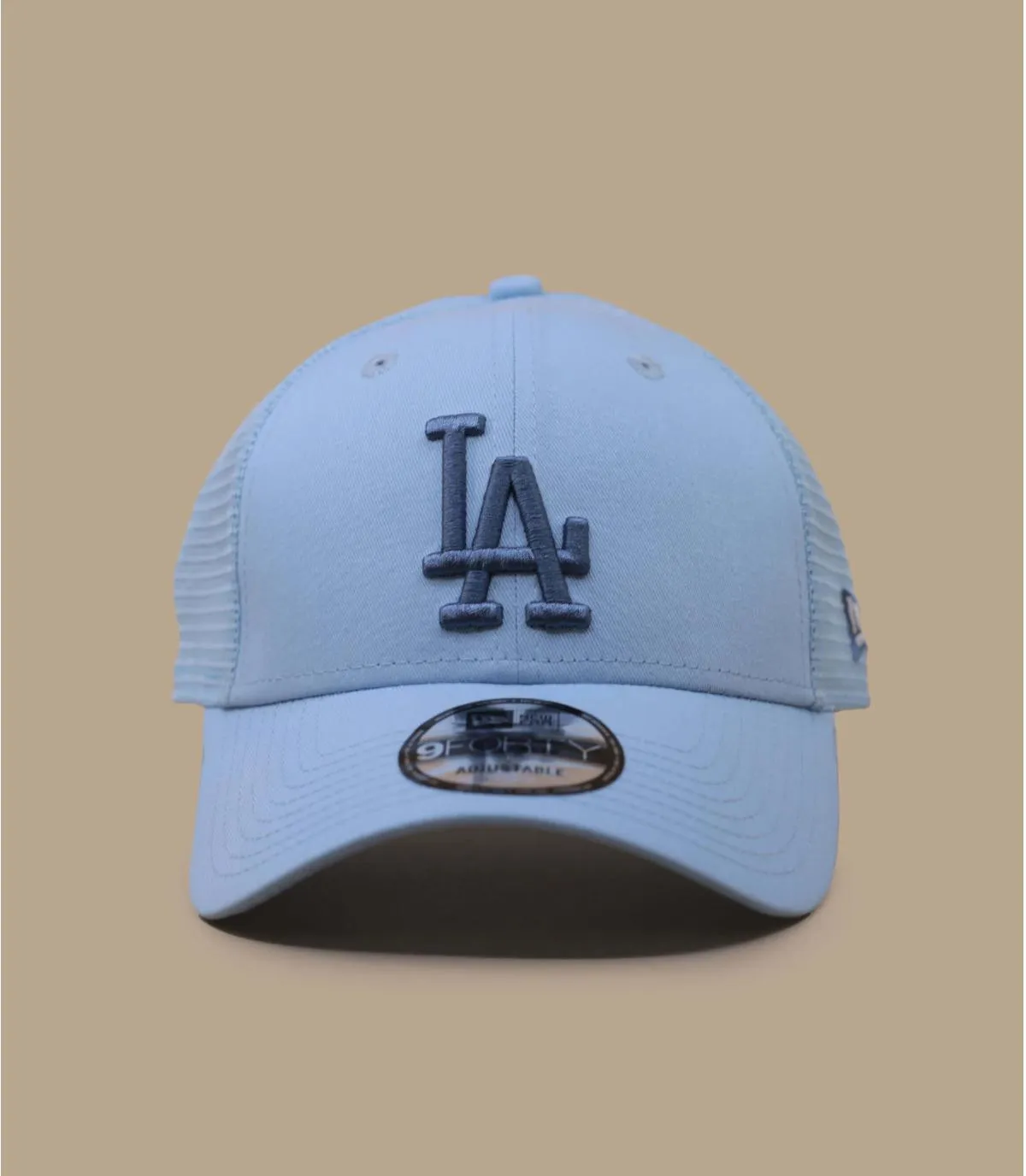 Casquette trucker LA bleue - Casquette Home Field Trucker 9Forty LA glacier blue New Era : Headict