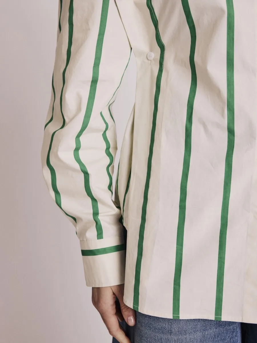 Chemise COOPER | Chemise structurée à rayures vertes