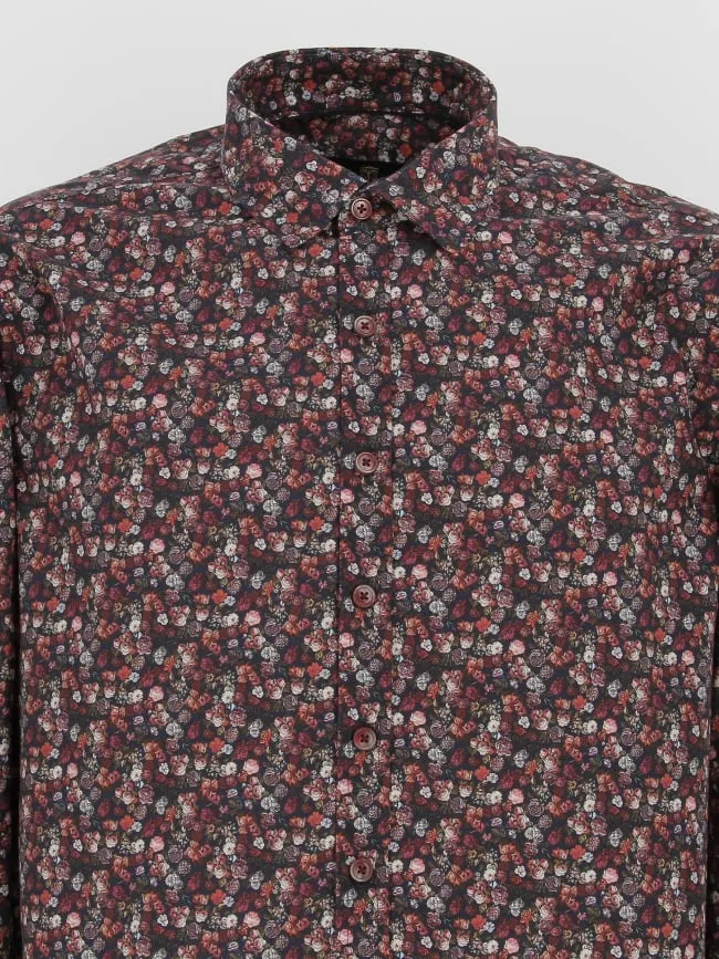 Chemise jaden imprimé floral noir/rose homme - Izac | wimod