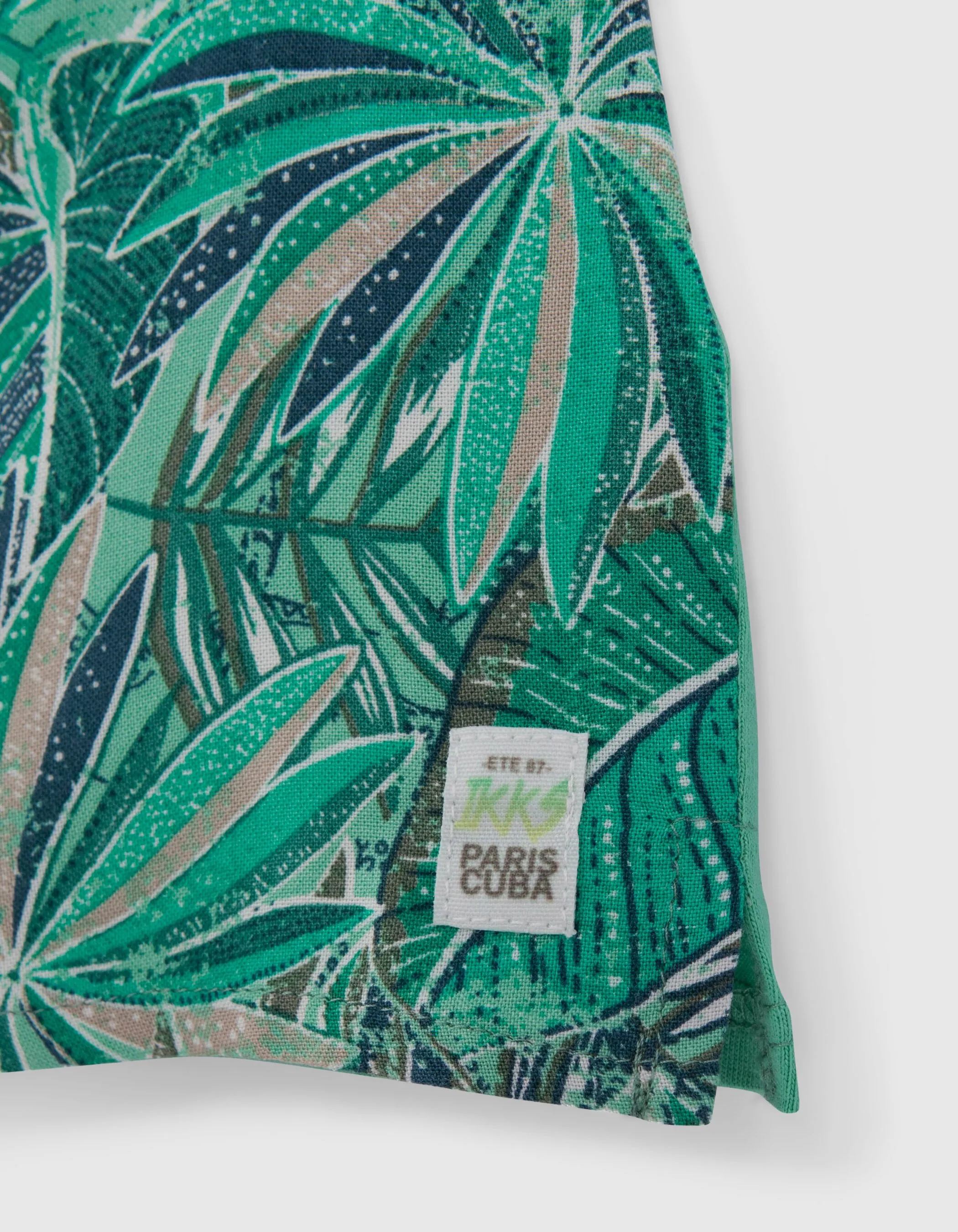 Chemise verte LENZING™ ECOVERO™ motif exotique bébé garçon