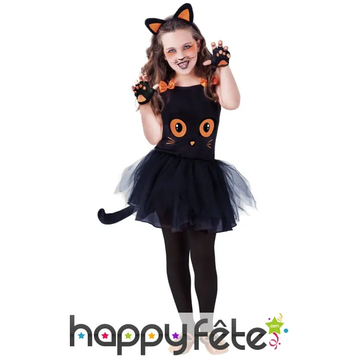 Déguisement tutu de chat noir pour fille