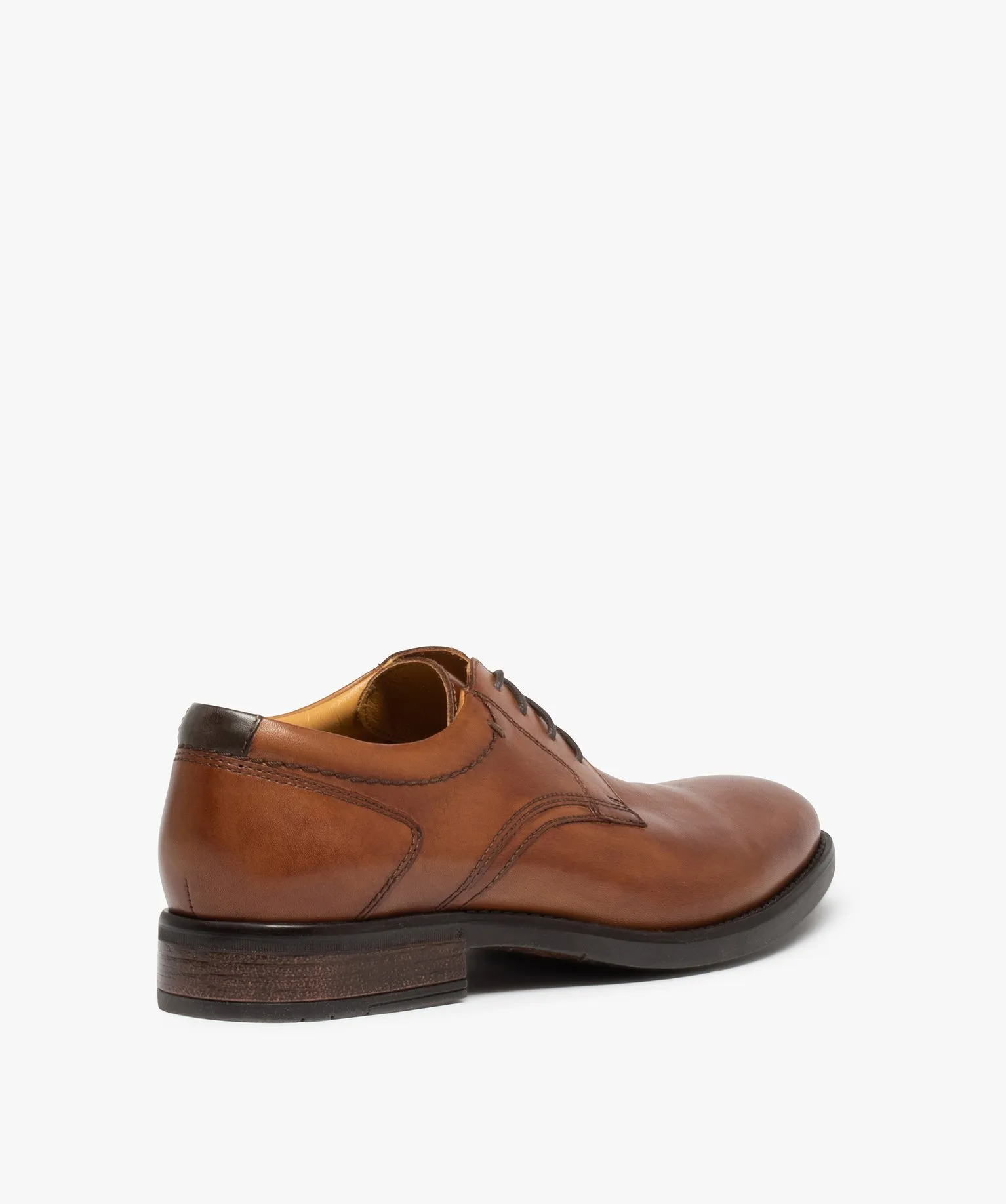 derbies homme classiques a lacets dessus cuir uni marron vif chaussures de ville