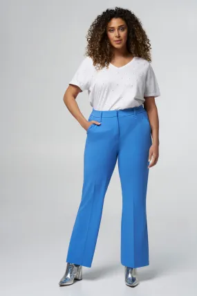 Femmes Pantalon coupe droite Blue | MS Mode