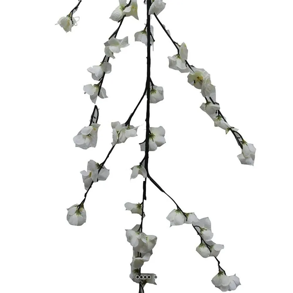 Fleurs de pêcher artificielles longue branche pour déco l 125cm blanc