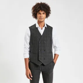 Gilet de costume à carreaux Gris moyen | Jules