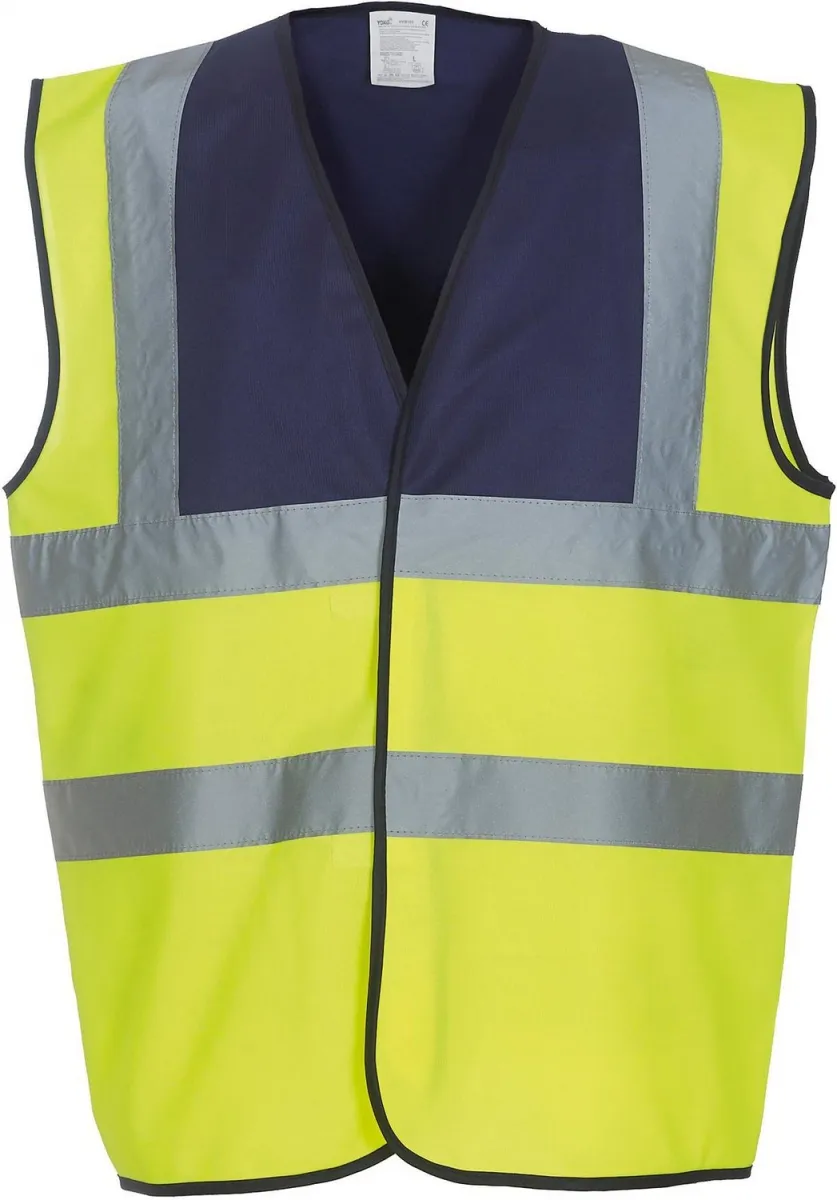 Gilet de sécurité - chasuble - jaune et bleu marine -  HVW100 