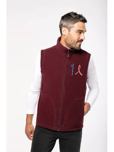 Gilet sans manches micropolaire Ruban Rose pour homme