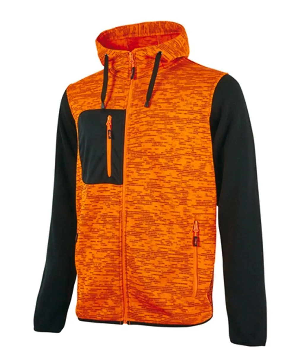 Gilet sweat de travail zippé - Homme - UPEY174 - orange fluo 