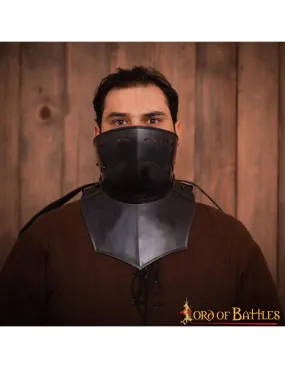 Gorgerin gothique à masque pliant, finition noircie ⚔️ Boutique Épées