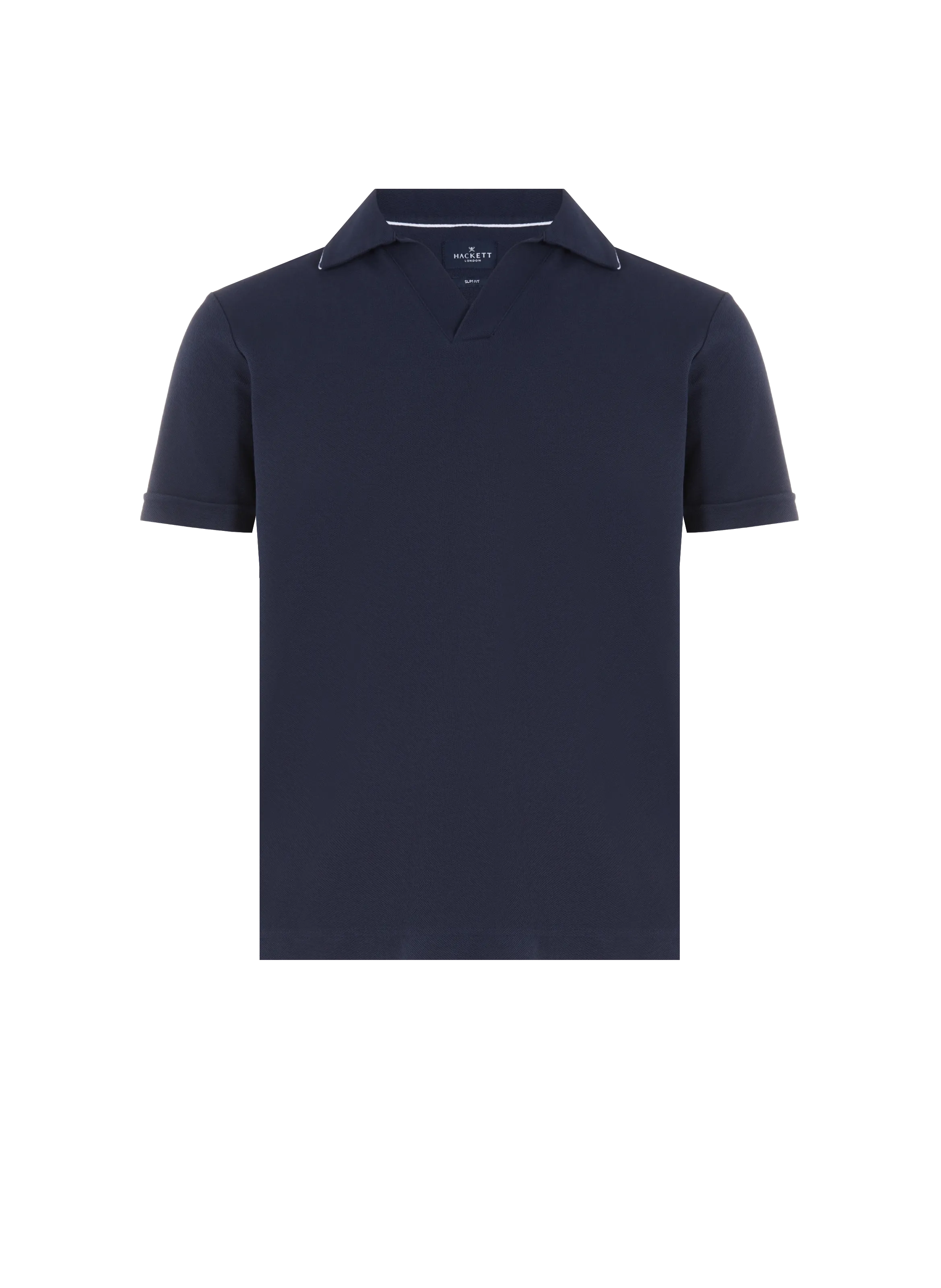 HACKETT  Polo uni en coton - Bleu