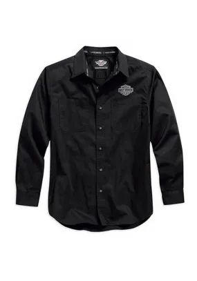 Harley Davidson Homme Logo Chemise Manches Longues, Noir. 99011-15VM