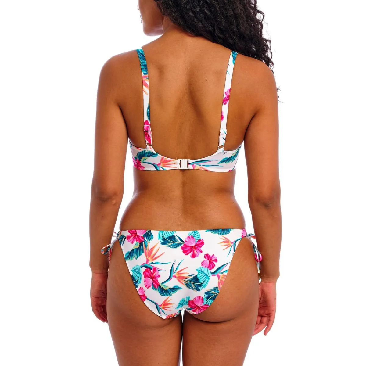 Haut de maillot plongeant à armatures Palm Paradise White de Freya Swim