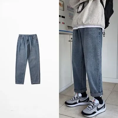 Jeans baggy droit pour homme coupe décontractée