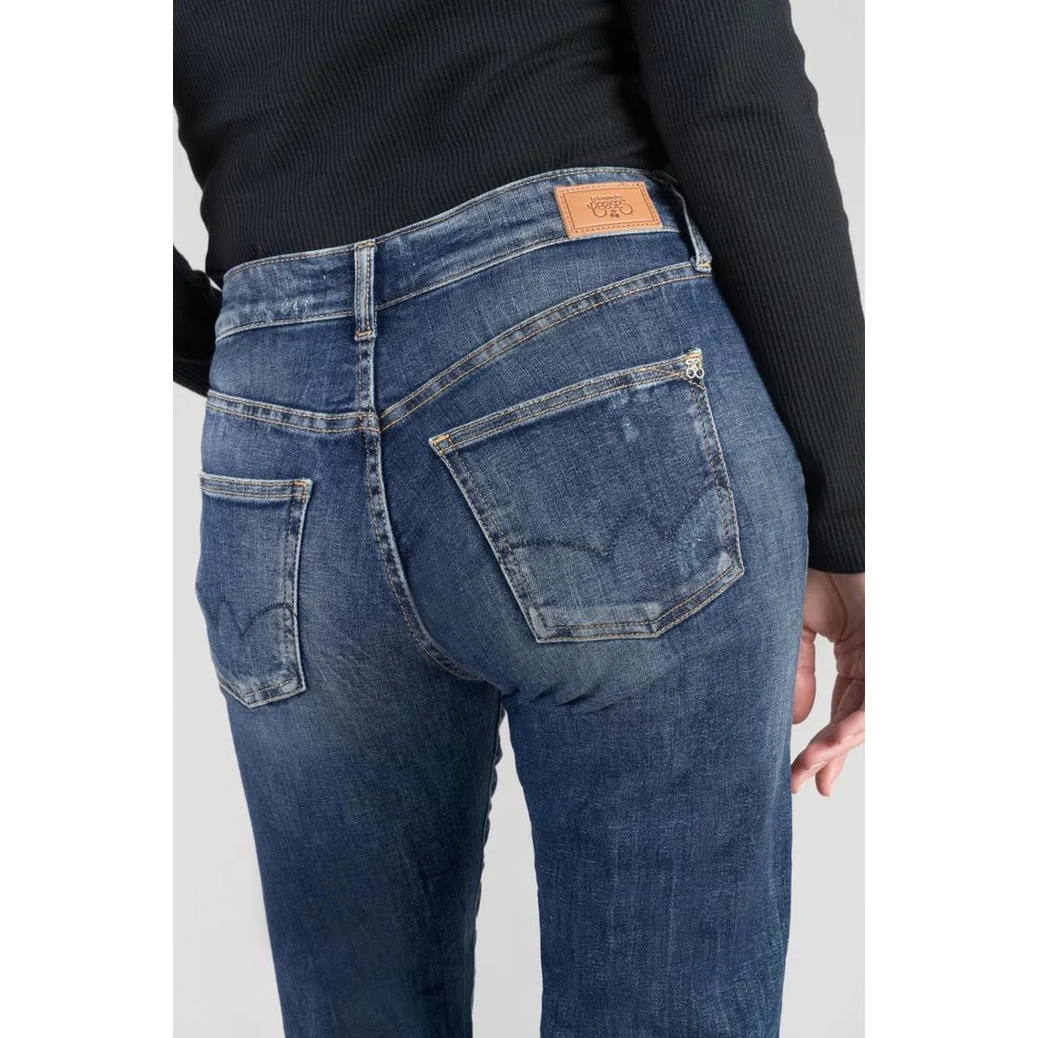 Jeans mom 400/17, 7/8ème bleu en coton Yael | 3 Suisses