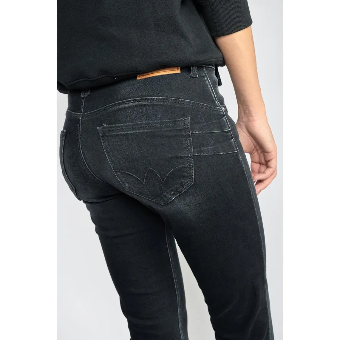 Jeans Penny pulp slim taille haute bleu-noir N°1 en coton | 3 Suisses