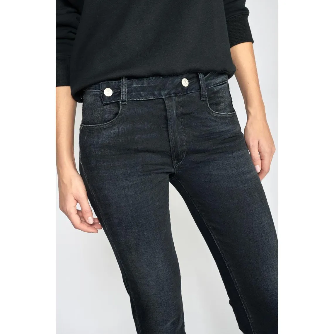 Jeans Penny pulp slim taille haute bleu-noir N°1 en coton | 3 Suisses