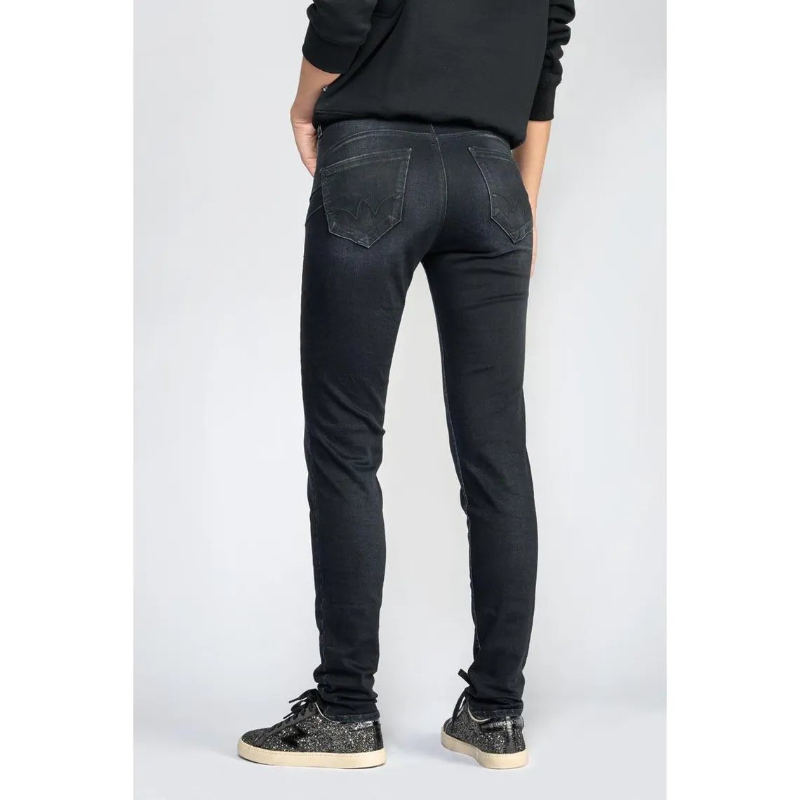 Jeans Penny pulp slim taille haute bleu-noir N°1 en coton | 3 Suisses