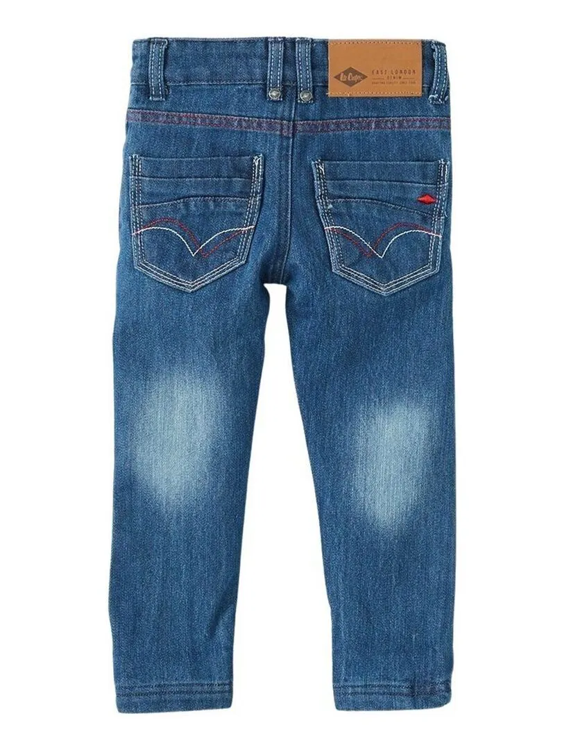 Lee Cooper - Jeans garçon imprimé logo en coton - Bleu