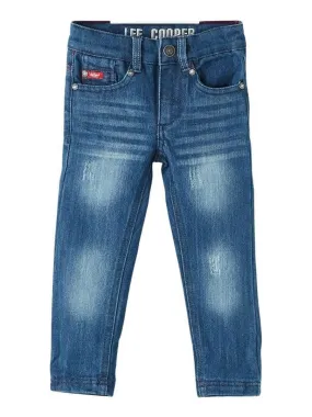 Lee Cooper - Jeans garçon imprimé logo en coton - Bleu