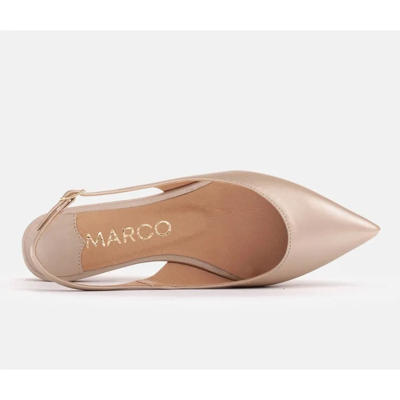 Marco Shoes Sandales en cuir naturel de couleur dorée 1965P-1232-1 beige d'or