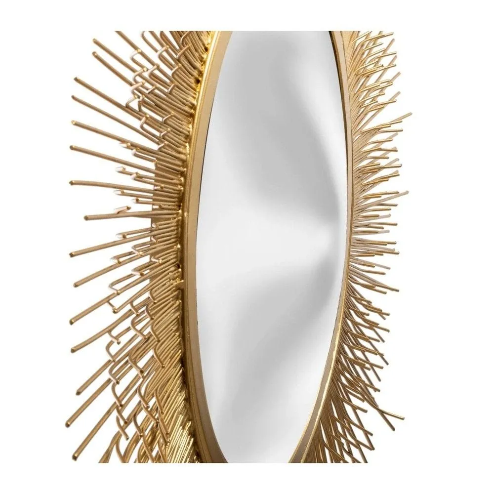 Miroir mural soleil en métal doré ø58cm