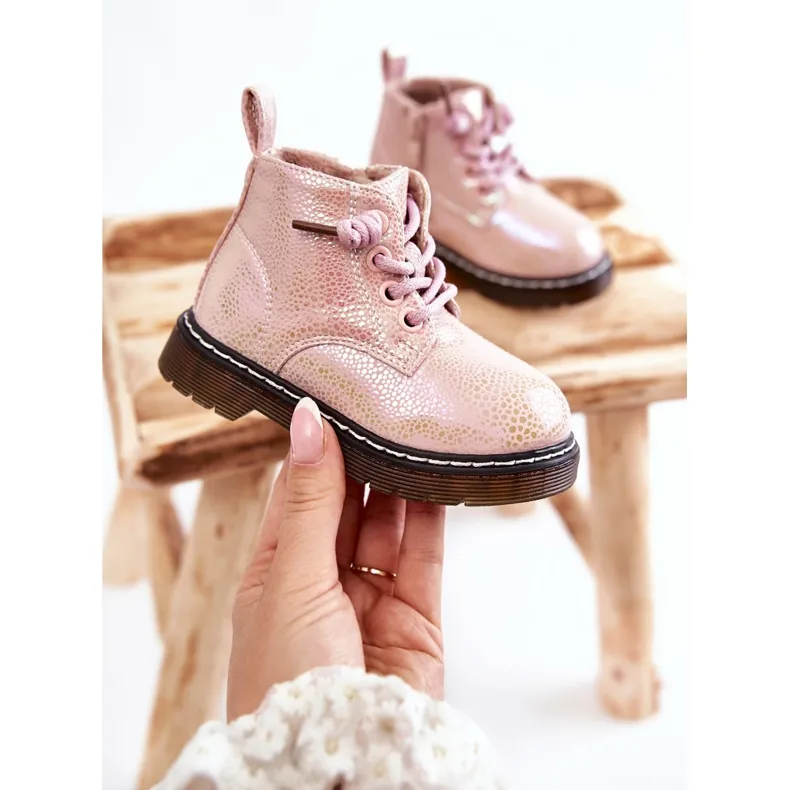 PA1 Bottes chaudes pour enfants avec fermeture éclair Rose Betsy