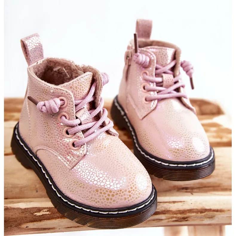 PA1 Bottes chaudes pour enfants avec fermeture éclair Rose Betsy