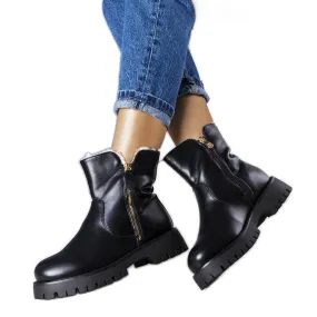 PA1 Bottes isolées noires avec fourrure de Teris le noir