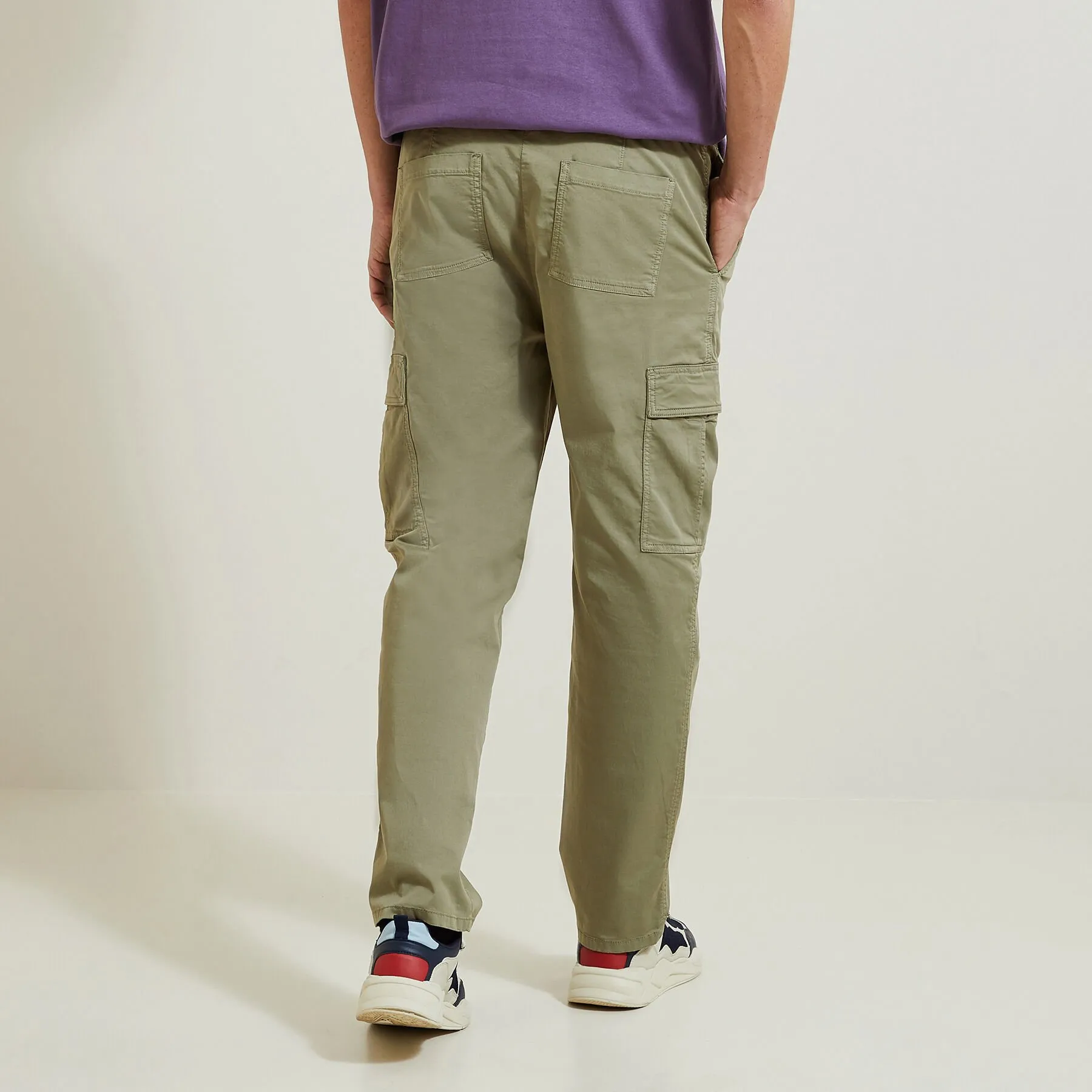 Pantalon cargo loose léger Vert clair | Jules