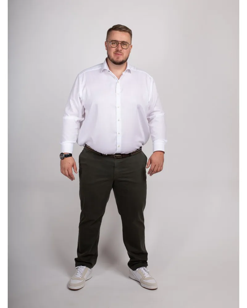 Pantalon chino 1214 grande taille avec ceinture vert kaki - Size-factory
