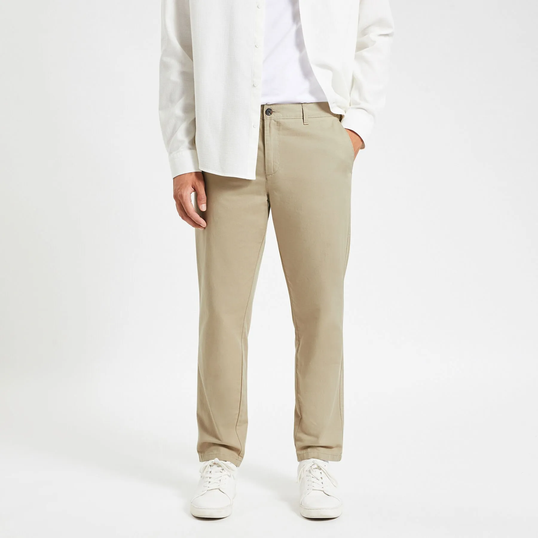 Pantalon chino large coton léger Beige | Jules