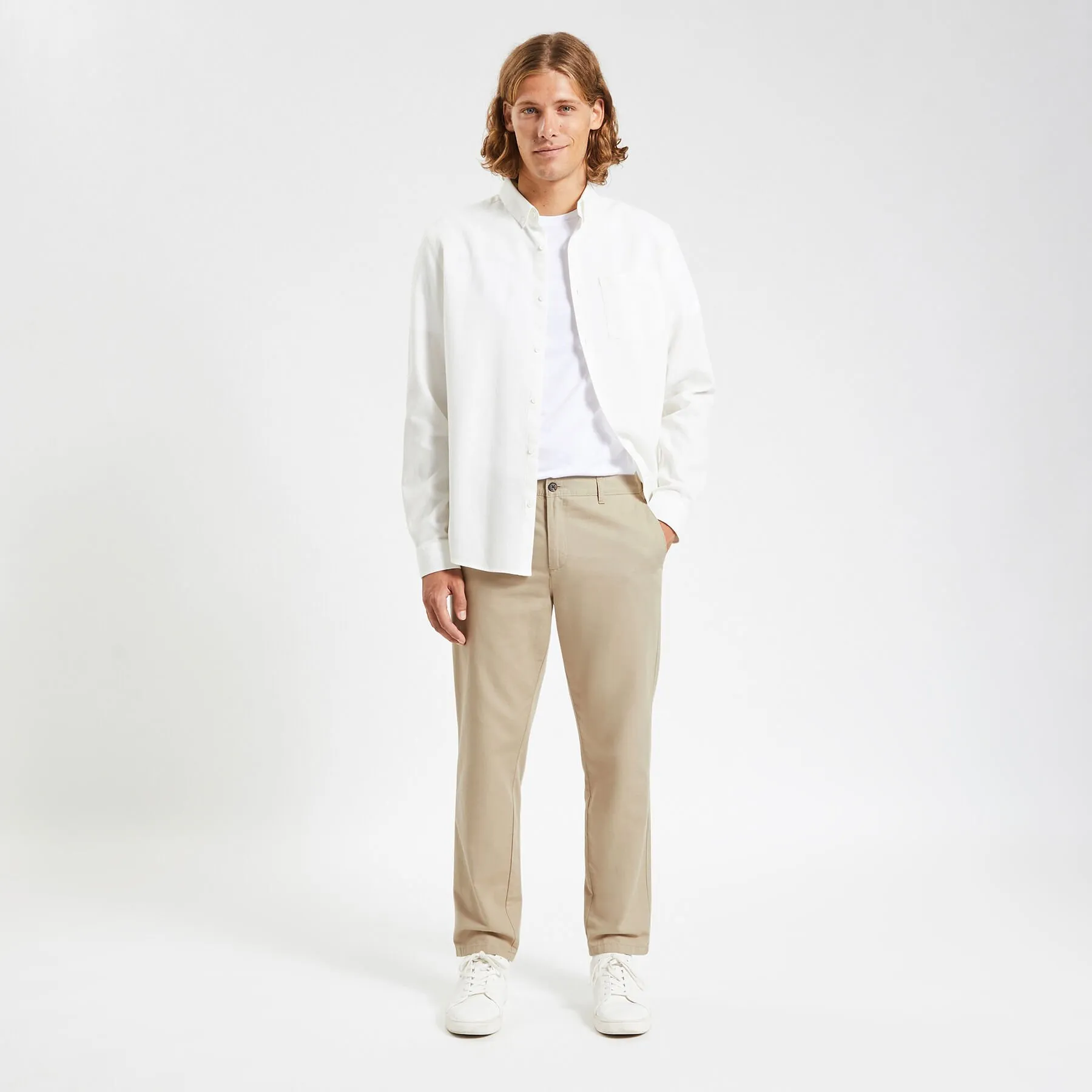 Pantalon chino large coton léger Beige | Jules