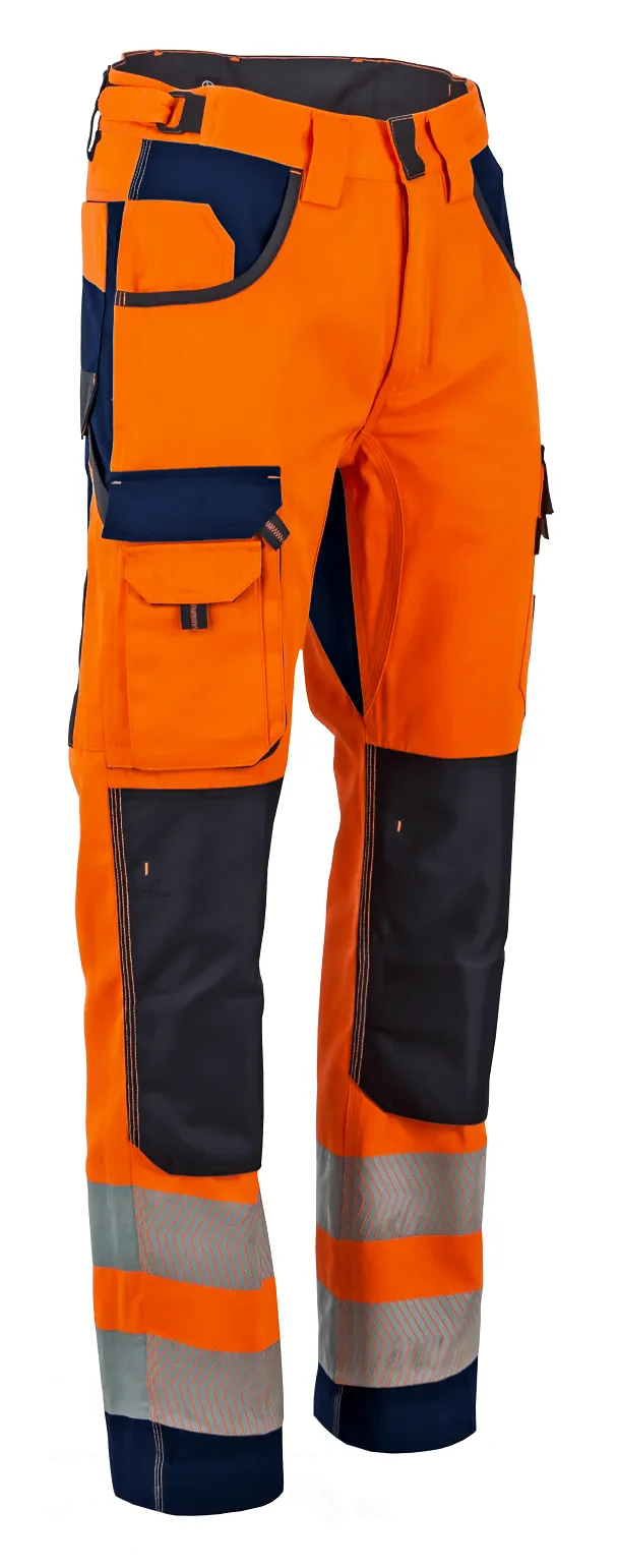 Pantalon de haute visibilité Polarisation EN ISO 20471 orange bleu