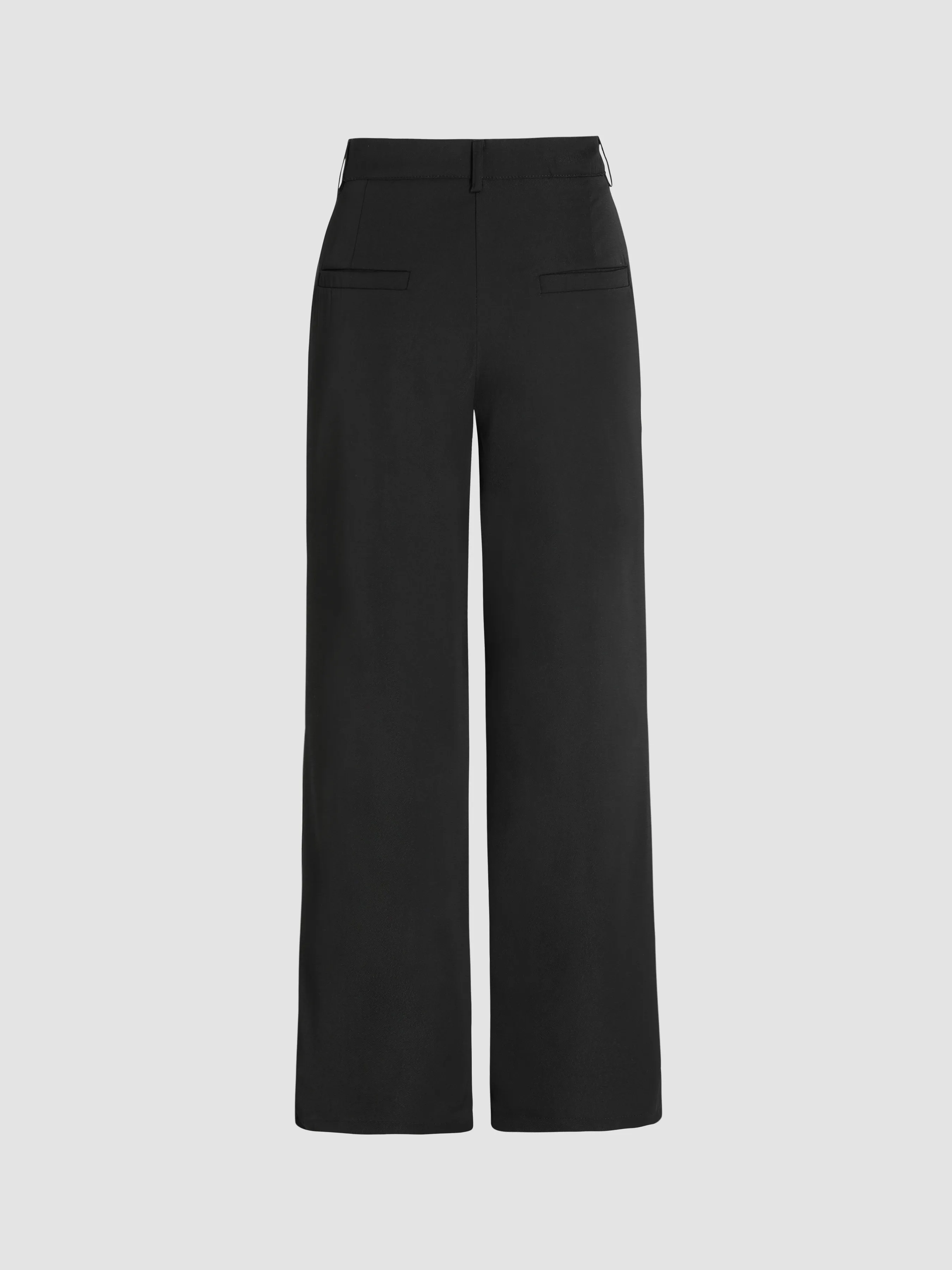 Pantalon droit plissé à taille moyenne