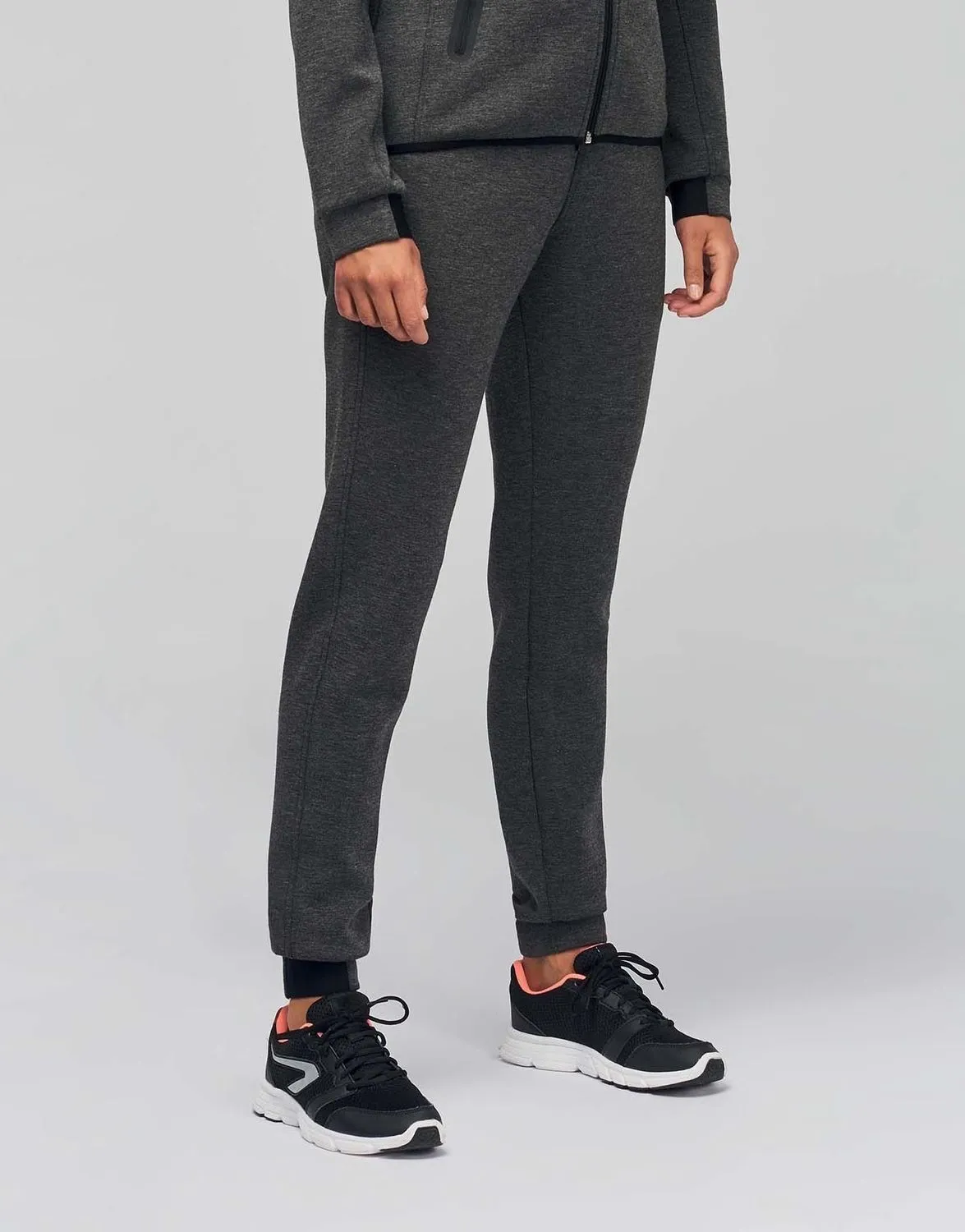 Pantalon jogging urban - PA1009 - femme - gris chiné foncé 