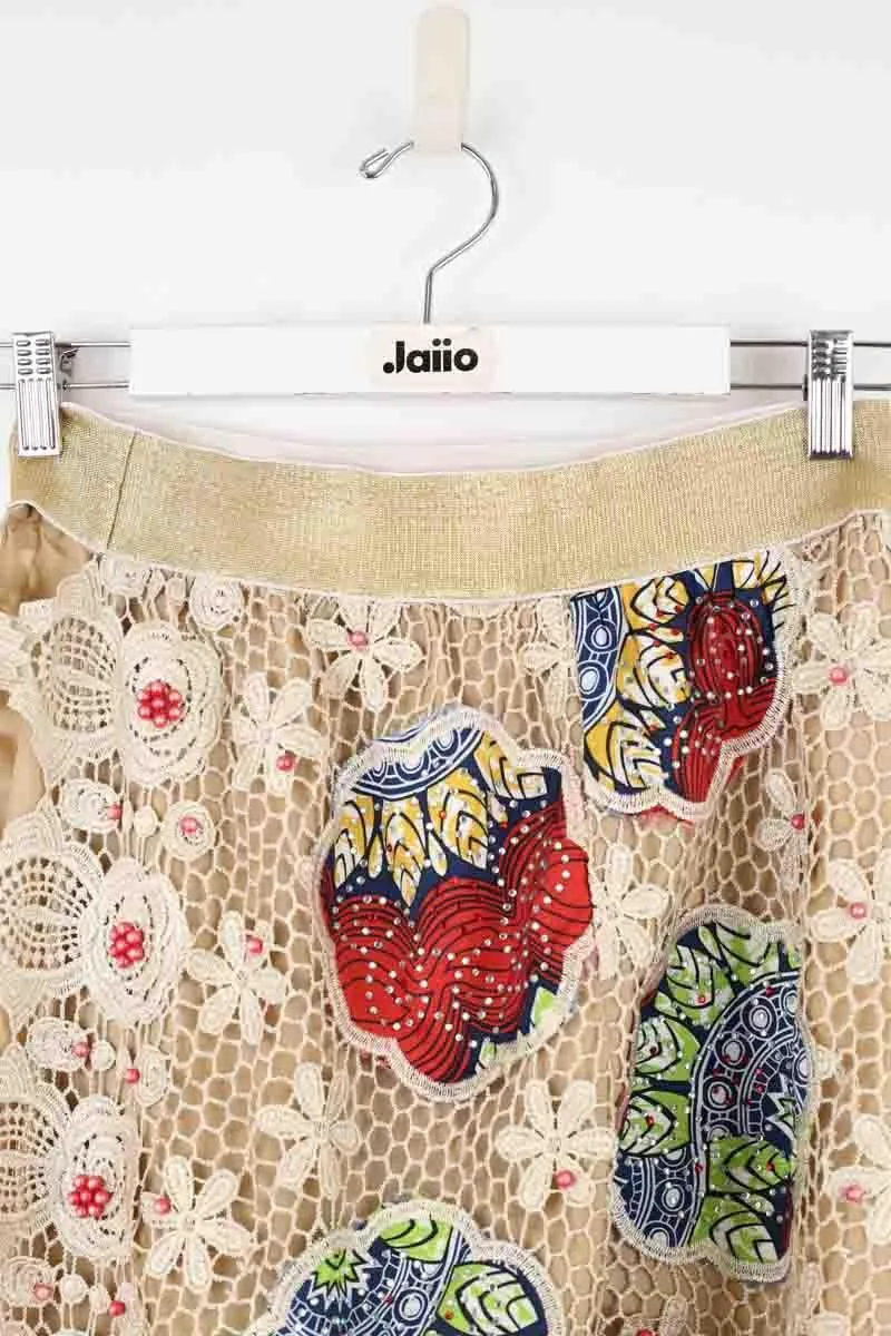 Pantalon large beige