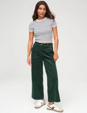 Pantalon wide leg court en velours