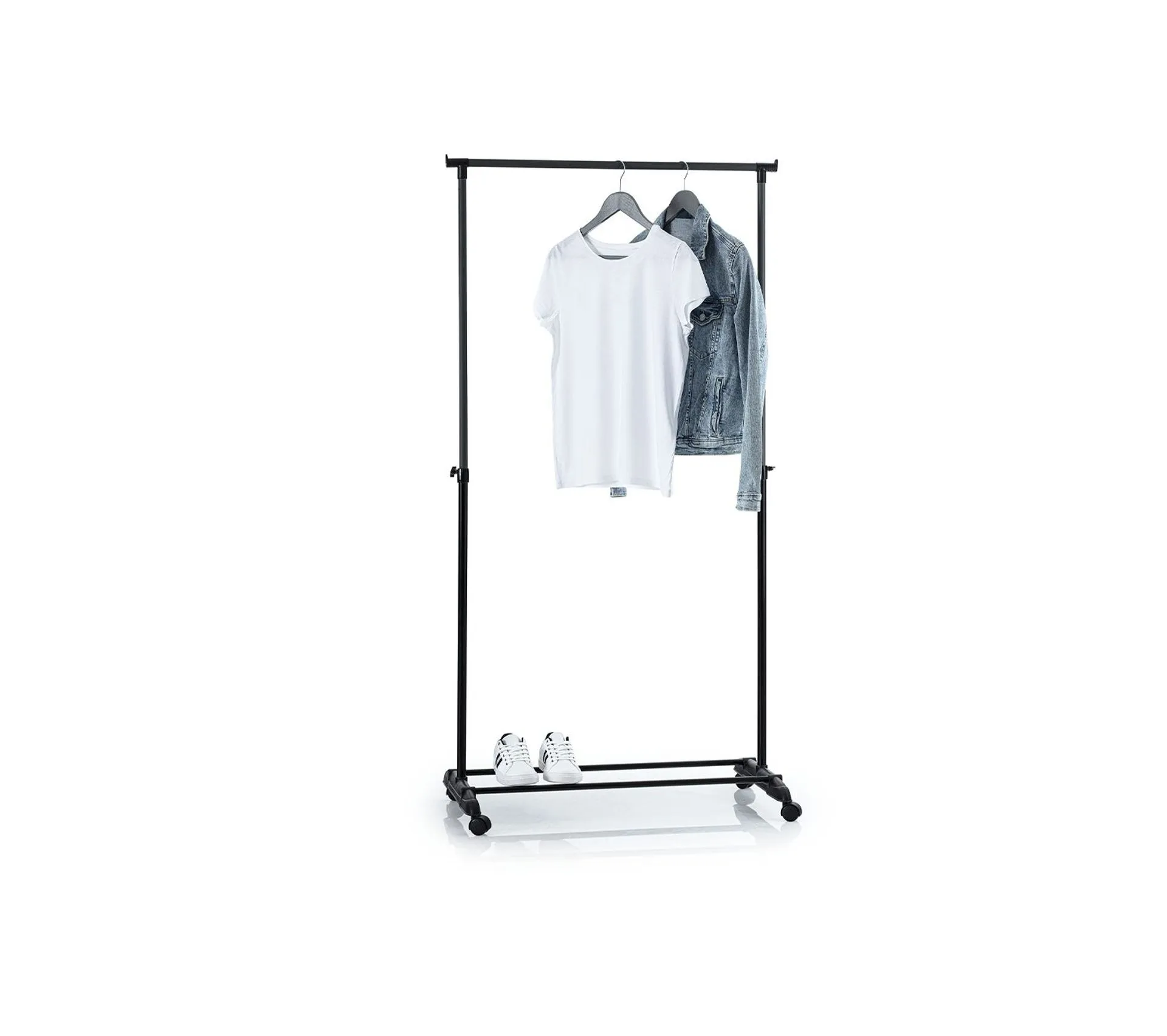 Penderie Portant à Vêtements En Métal Noir Extensible En Hauteur H 160 Cm