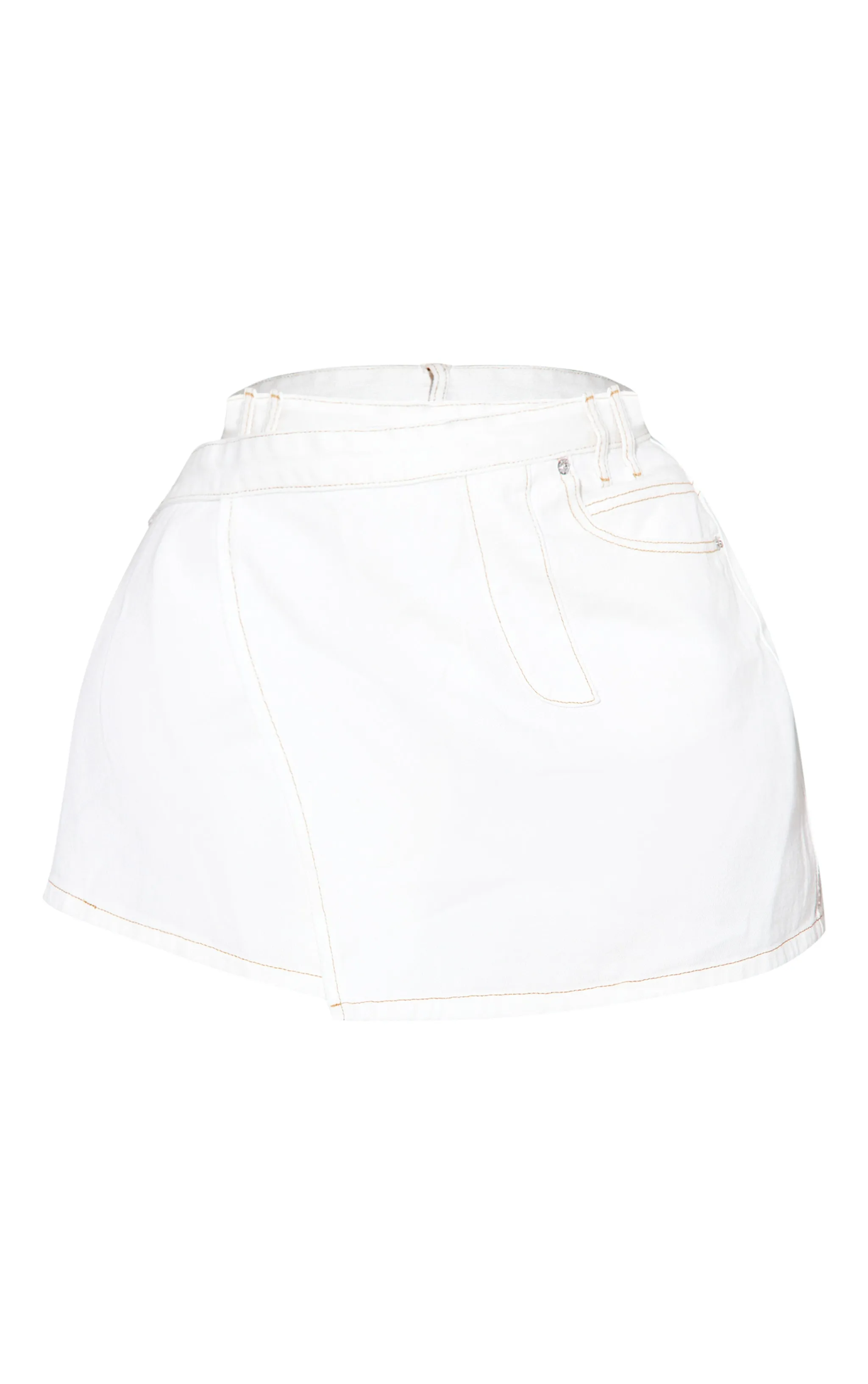 Plus Mini jupe portefeuille en jean écru