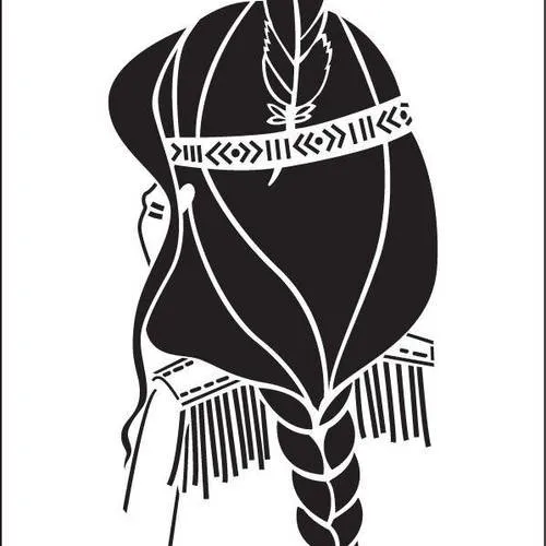 Pochoir indienne. pochoir squaw (ref 458-2)