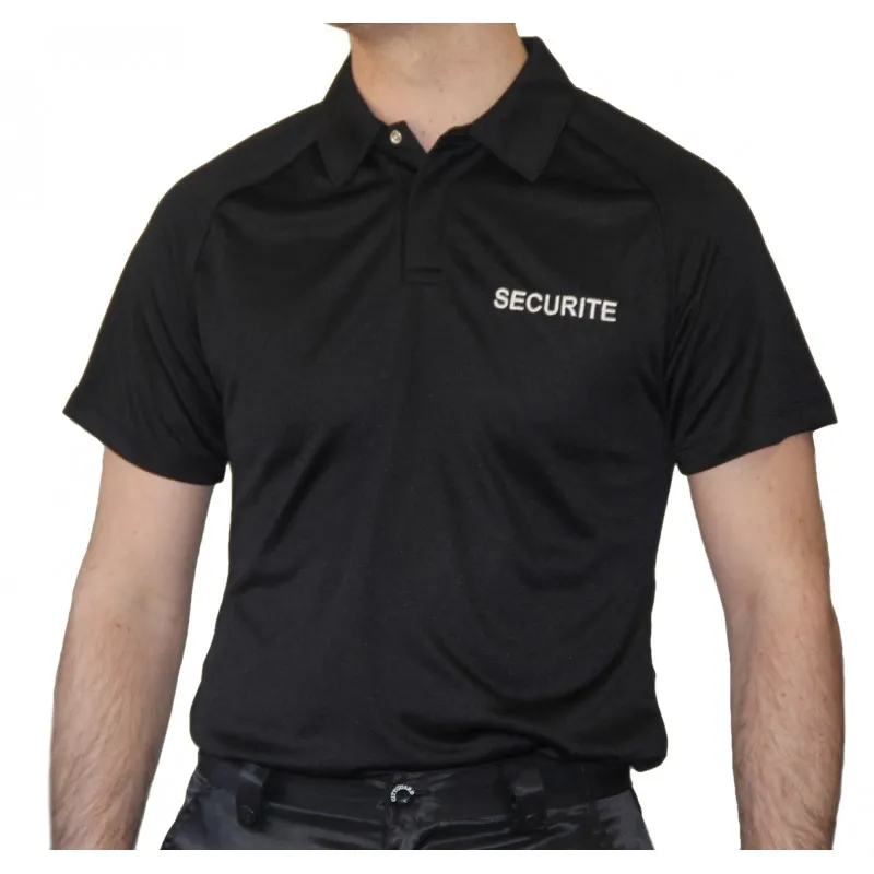 Polo noir SECURITE polyester