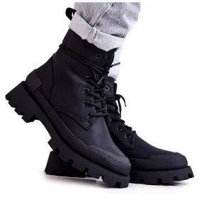 PS1 Bottes Chaudes En Cuir Attachées Noir Racquell le noir