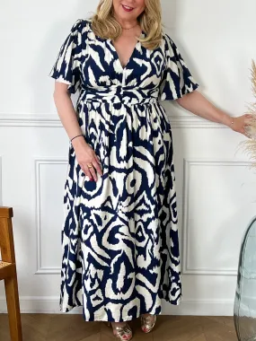 Robe longue à motifs curve : Clara