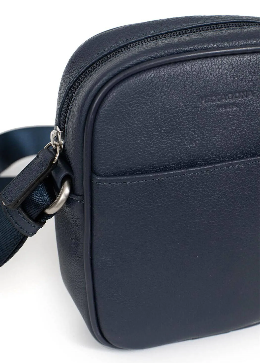 Sacoche cuir homme marine Hexagona