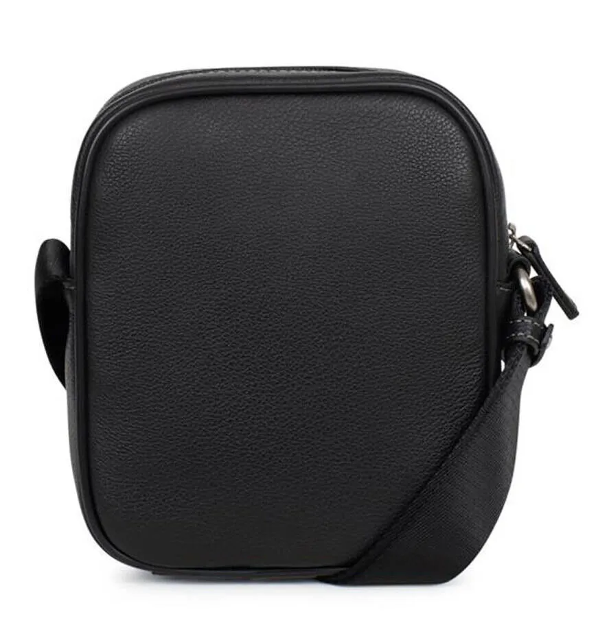 Sacoche cuir homme noir Hexagona